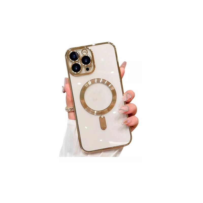 GENERICO - Carcasa Magsafe Protector De Camara Para iPhone 14 Dorado