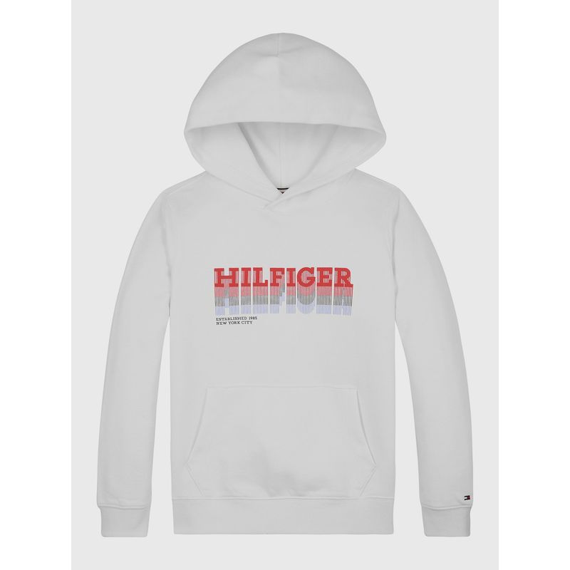TOMMY HILFIGER - Polerón Hoodie Con Logo Gráfico Blanco Tommy Hilfiger
