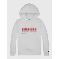 TOMMY HILFIGER - Polerón Hoodie Con Logo Gráfico Blanco