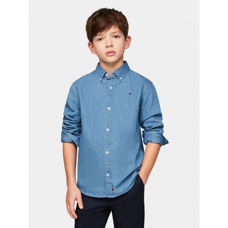 TOMMY HILFIGER - Camisa Denim Essential Celeste Tommy Hilfiger