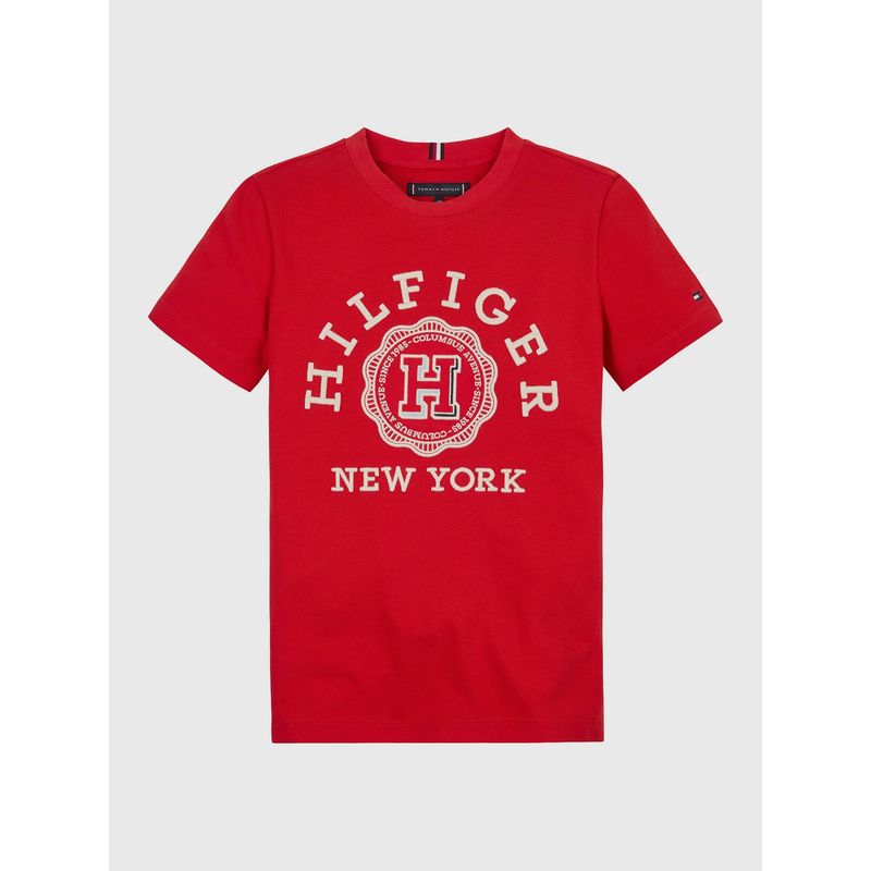 TOMMY HILFIGER - Polera Con Escudo Archive Rojo Tommy Hilfiger