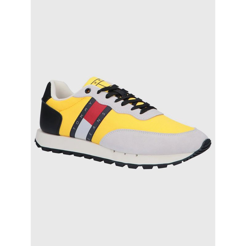 TOMMY HILFIGER - Zapatillas Runner De Cuero   Amarillo Tommy Hilfiger
