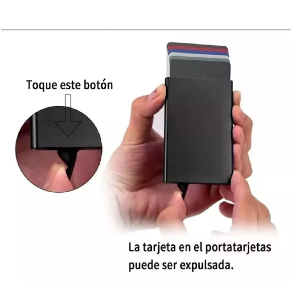 GENERICO - Tarjetero Metalico Aluminio Anti Clonacion Caballero