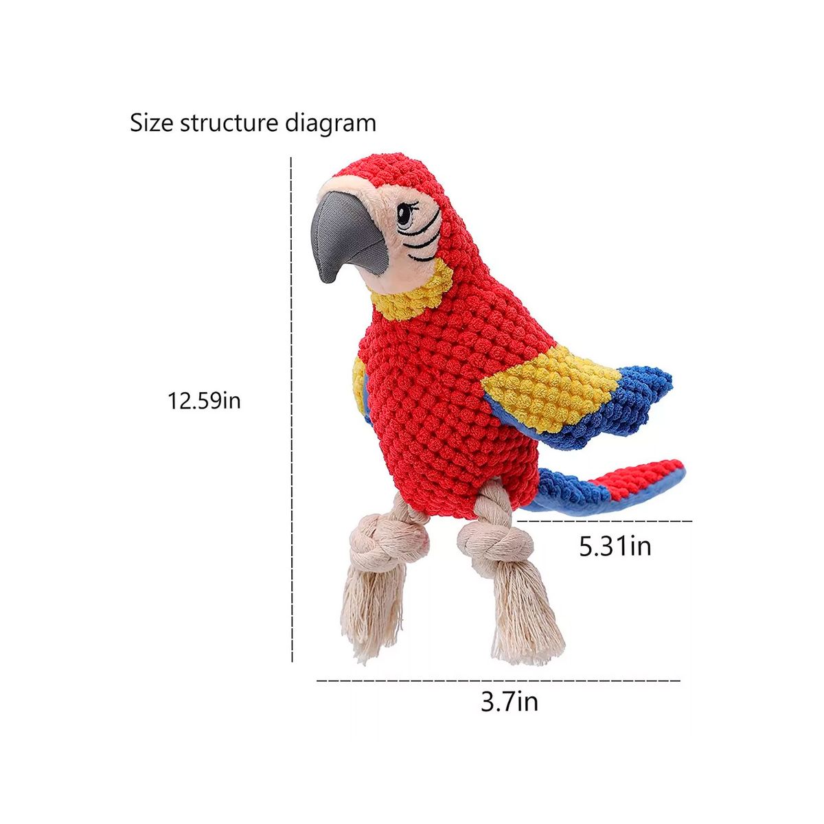 GENERICO - Peluche Juguete Para Perros Mordedor Loro Con Sonido Mascota