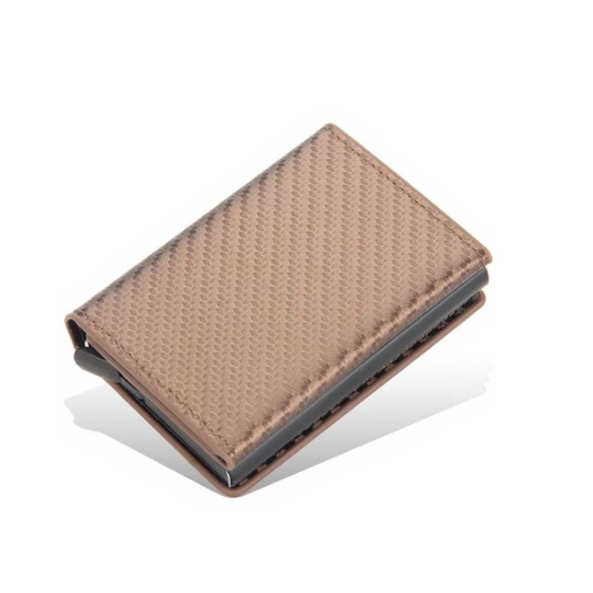 GENERICO - Tarjetero Billetera   Minimalista Hombre Mujer Rfid Cuero Pu Dorado