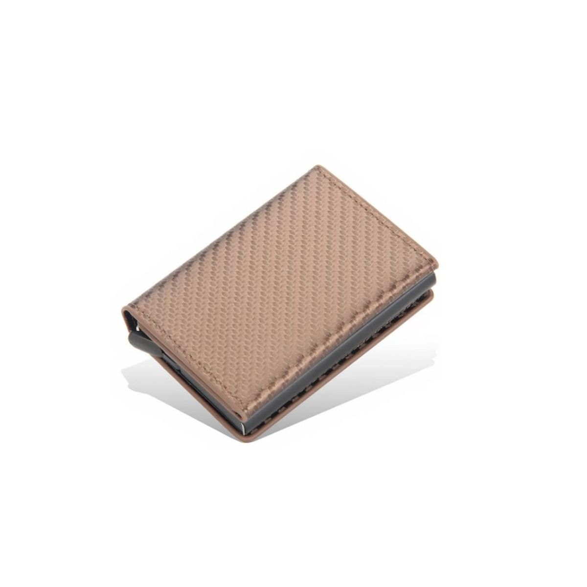 GENERICO - Tarjetero Billetera   Minimalista Hombre Mujer Rfid Cuero Pu Dorado