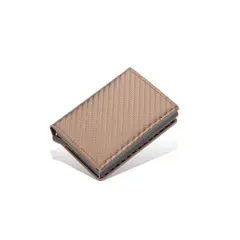 GENERICO - Tarjetero Billetera   Minimalista Hombre Mujer Rfid Cuero Pu Dorado
