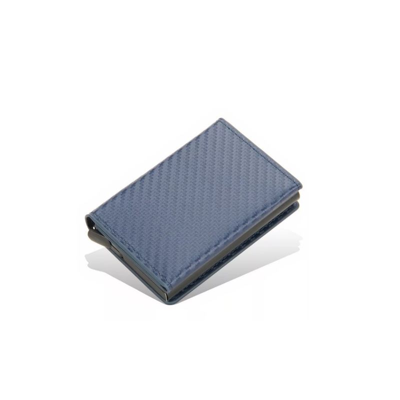 GENERICO - Tarjetero Billetera   Minimalista Hombre Mujer Rfid Cuero Pu Azul