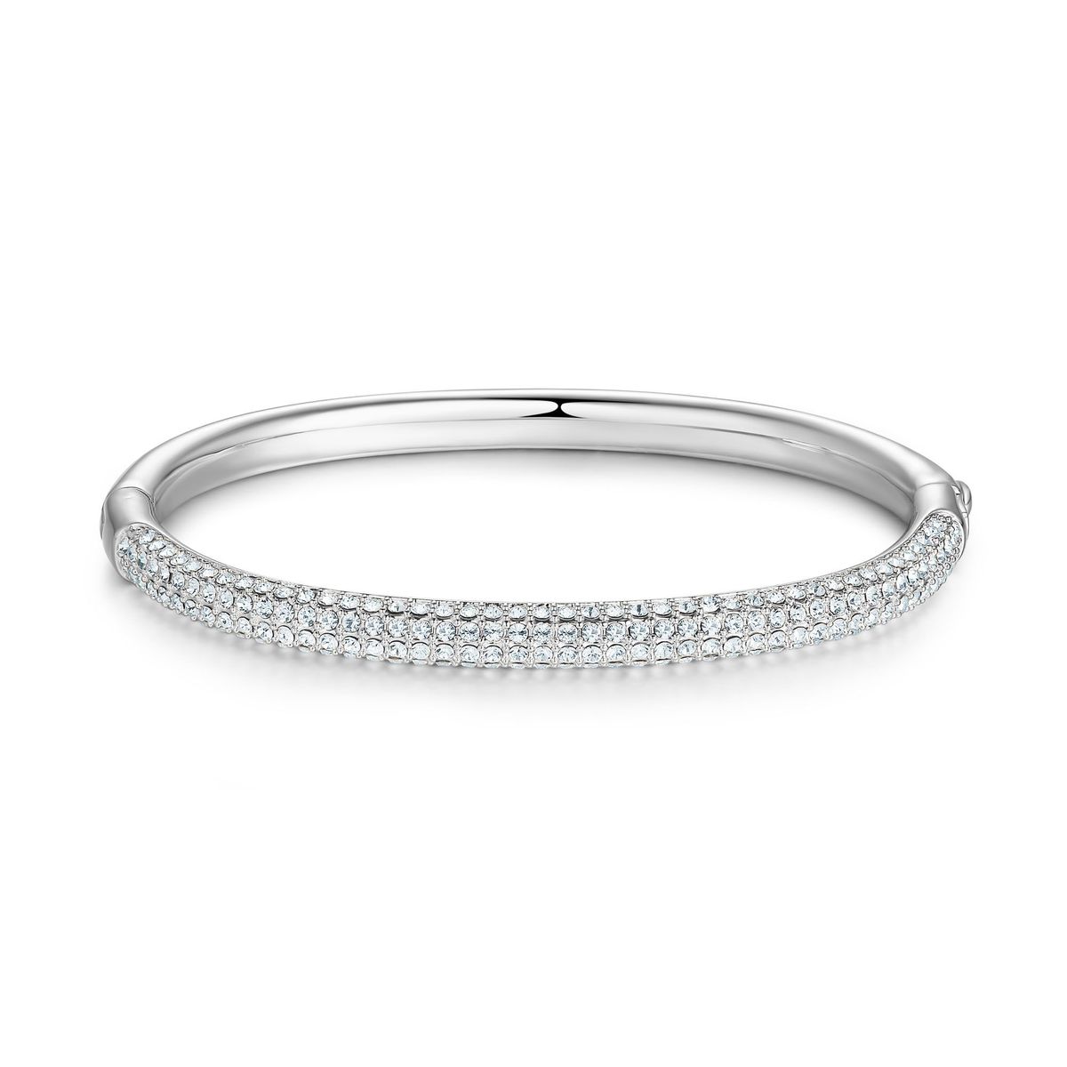 BLOOM CRYSTAL - Pulsera Roca con Cristal de Austria Transparente baño en rodio