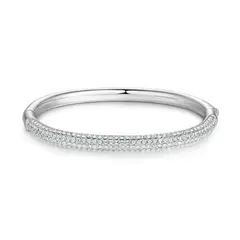 BLOOM CRYSTAL - Pulsera Roca con Cristal de Austria Transparente baño en rodio