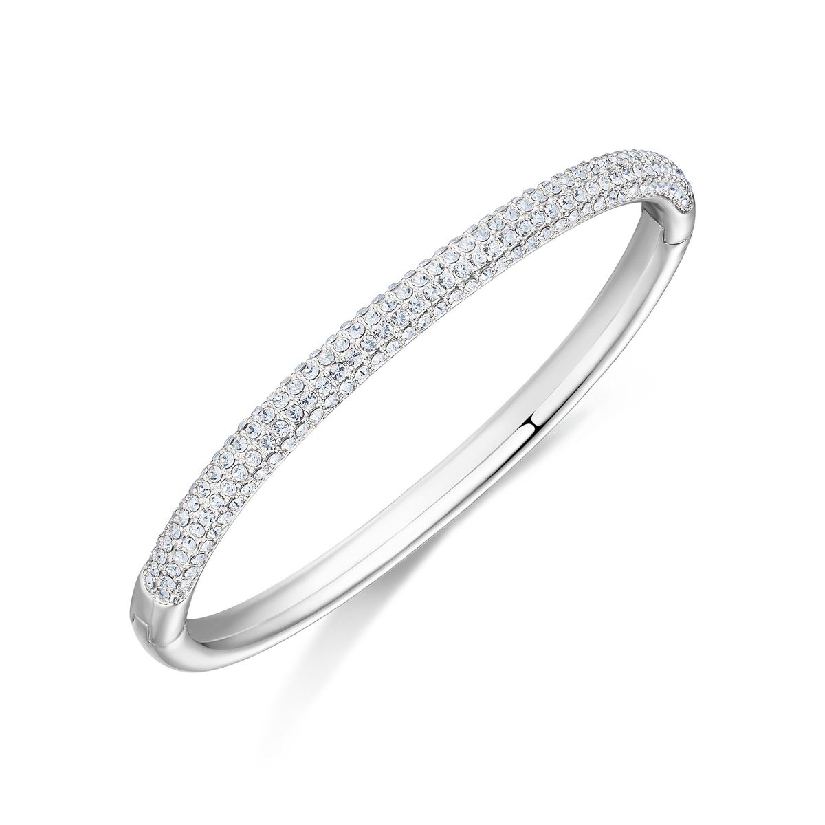BLOOM CRYSTAL - Pulsera Roca con Cristal de Austria Transparente baño en rodio