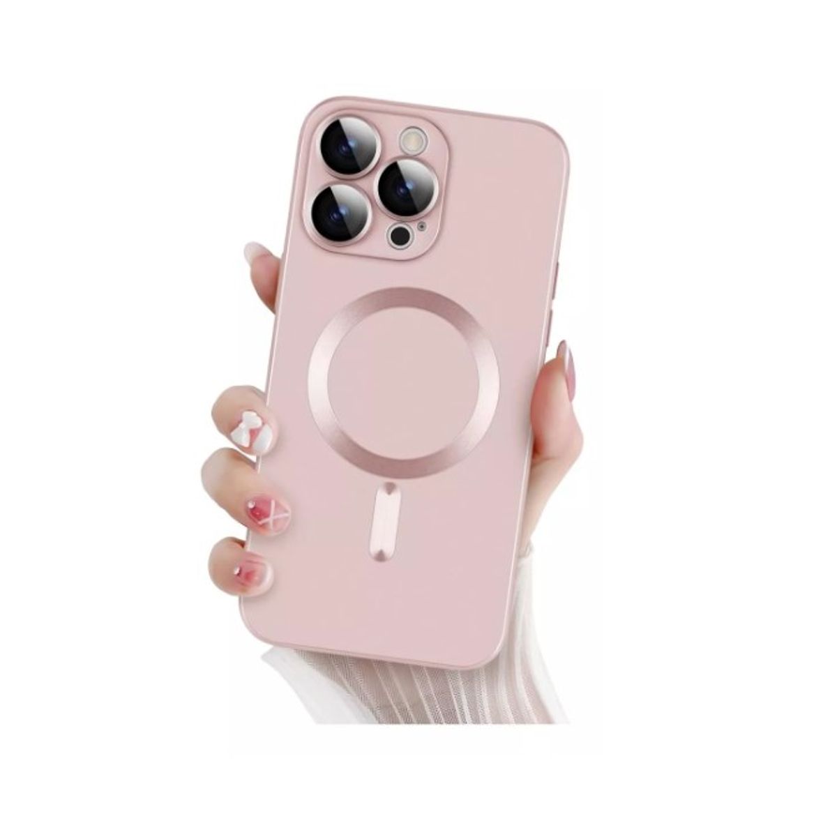 GENERICO - Carcasa Metalizada Para iPhone 15 Pro Metalizada Lente Cámaras Rosa