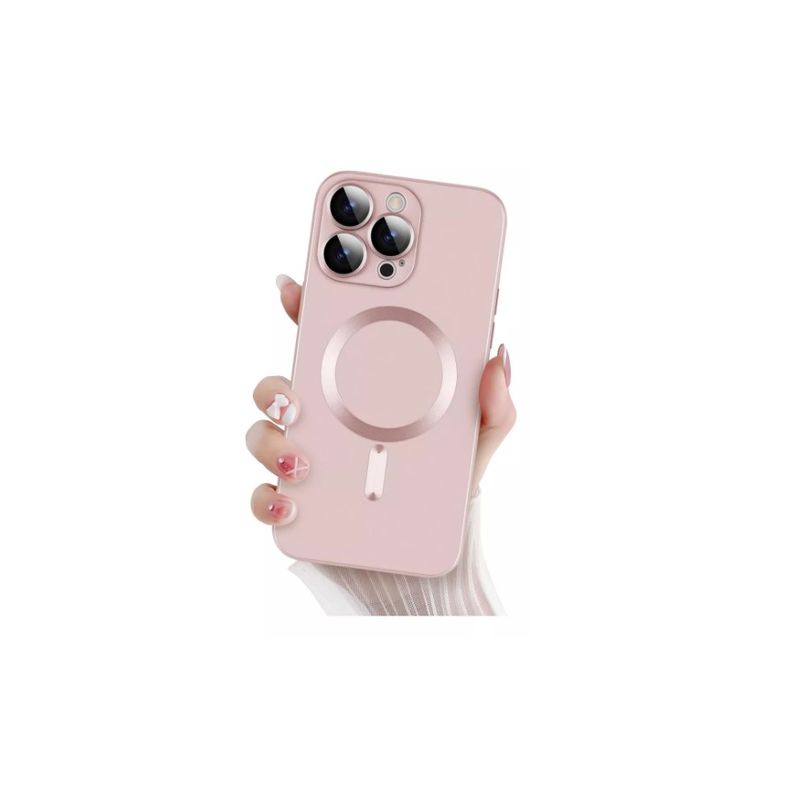 GENERICO - Carcasa Metalizada Para iPhone 15 Pro Metalizada Lente Cámaras Rosa