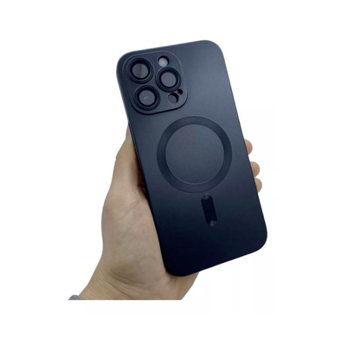 GENERICO - Carcasa Metalizada Para iPhone15 Pro Max Metalizada Lente CámarasNegro