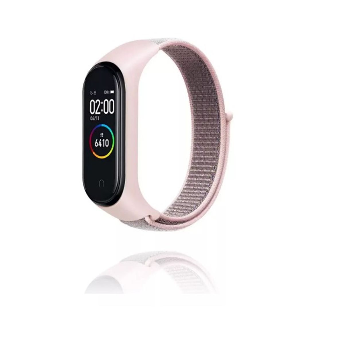 GENERICO - Correa De Nylon Para Xiaomi Mi Band 7 6 5 / Velcro Sticker Rosa