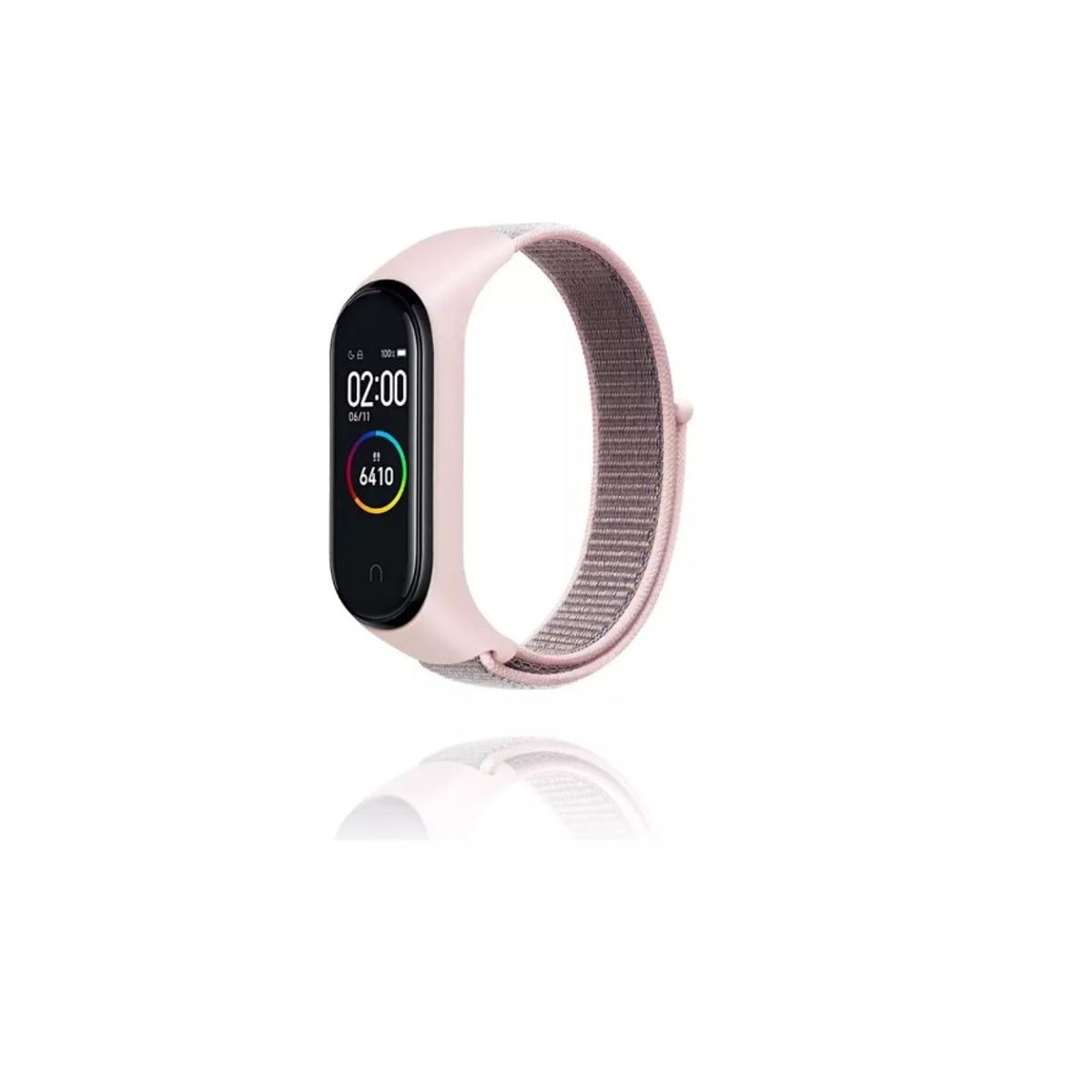 GENERICO - Correa De Nylon Para Xiaomi Mi Band 7 6 5 / Velcro Sticker Rosa