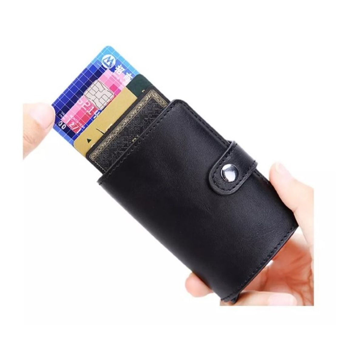 GENERICO - Billetera Hombre Mujer Tarjetero Rfid  Minimalista Negro Pu