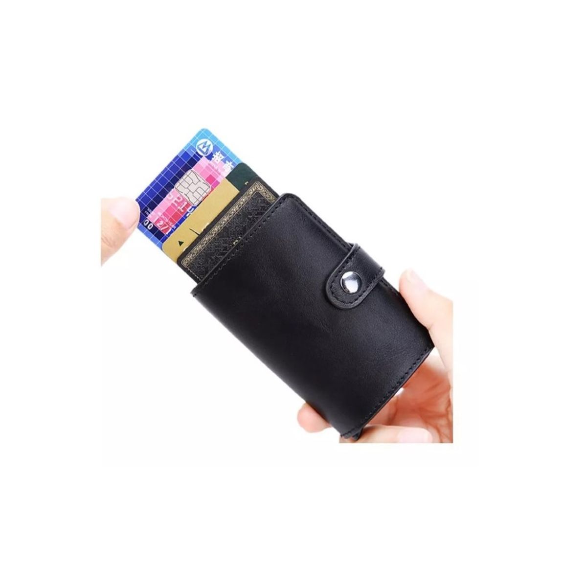 GENERICO - Billetera Hombre Mujer Tarjetero Rfid  Minimalista Negro Pu