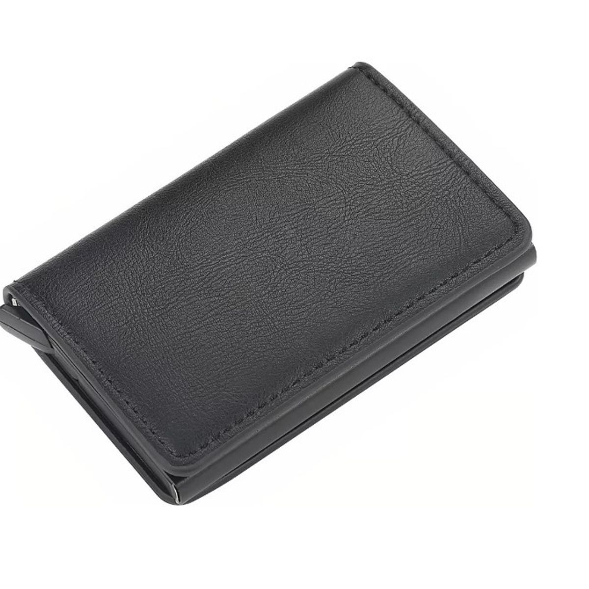 GENERICO - Billetera Minimalista Tarjetero Hombre Mujer Rfid Cuero Pu Negro
