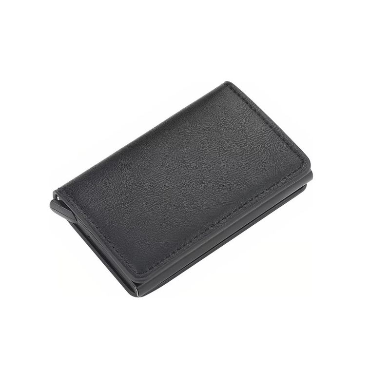 GENERICO - Billetera Minimalista Tarjetero Hombre Mujer Rfid Cuero Pu Negro