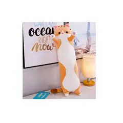 GENERICO - Cojín Peluche Felpa Gatito Gato Kawaii Abrazable 70cm Cafe