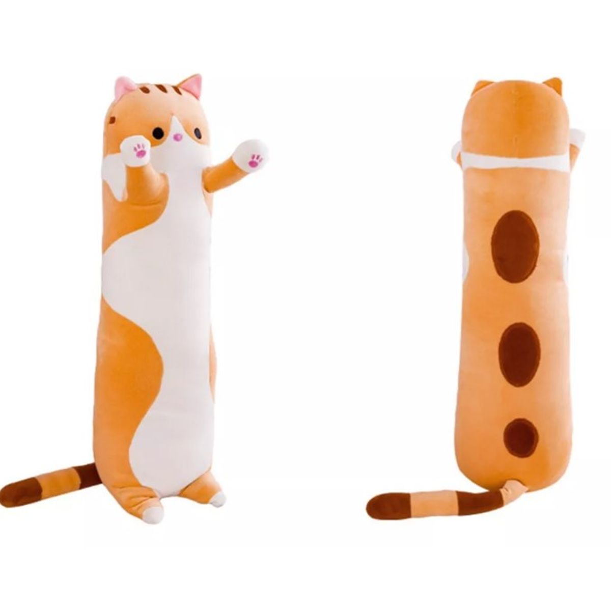 GENERICO - Cojín Peluche Felpa Gatito Gato  Kawaii Abrazable 70cm Cafe