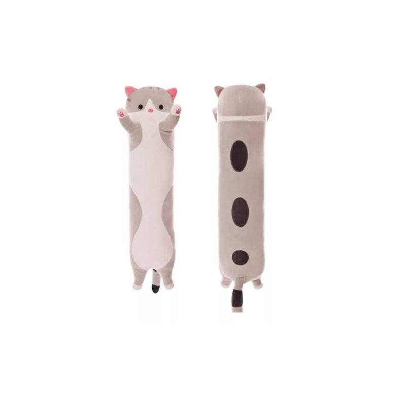 GENERICO - Cojín Peluche Felpa Gatito Gato  Kawaii Abrazable 70cm Gris