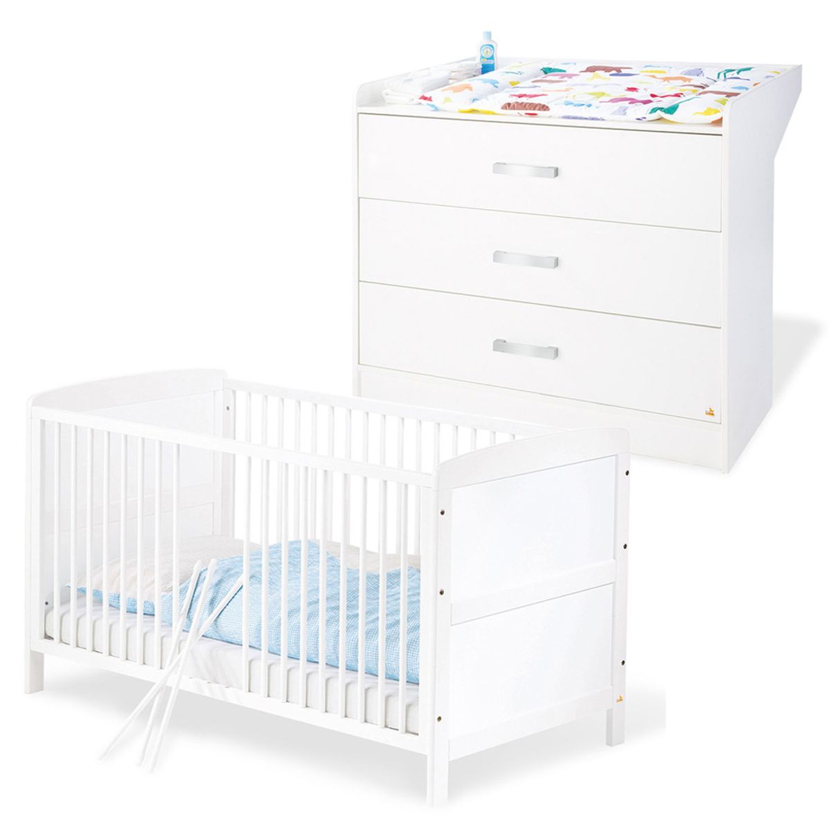 PINOLINO - Set Cuna y Mudador Pinolino Viktoria + Colchón PINOLINO