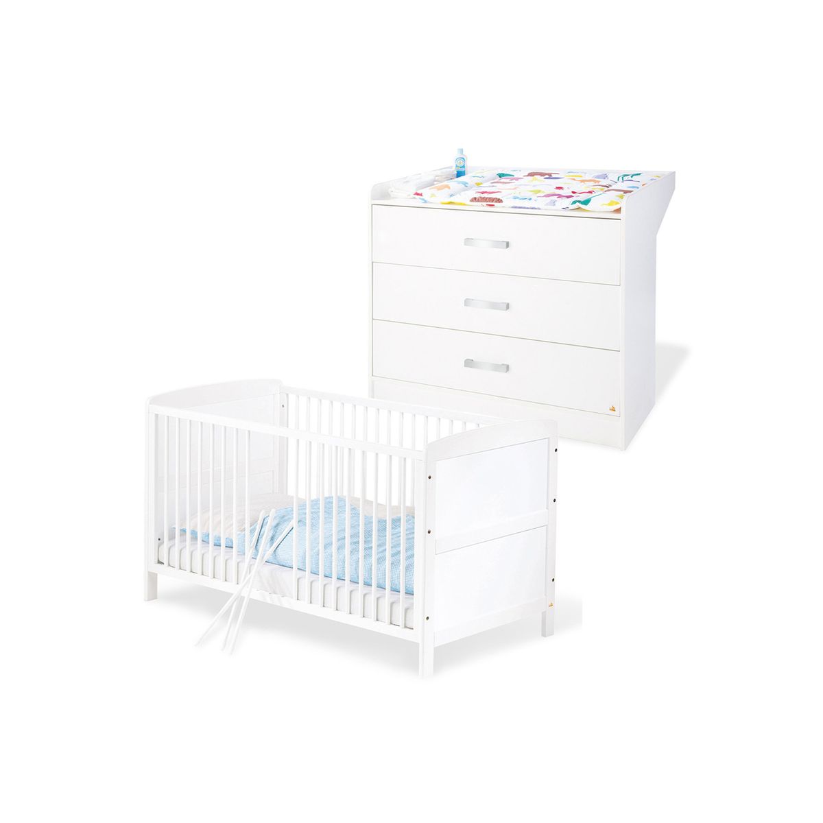 PINOLINO - Set Cuna y Mudador Pinolino Viktoria + Colchón PINOLINO