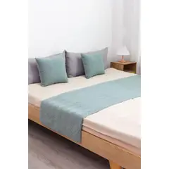 GENERICO - Piecera De Cama Terciopelo Plush King + 2 Fundas 70x210cm - Agua