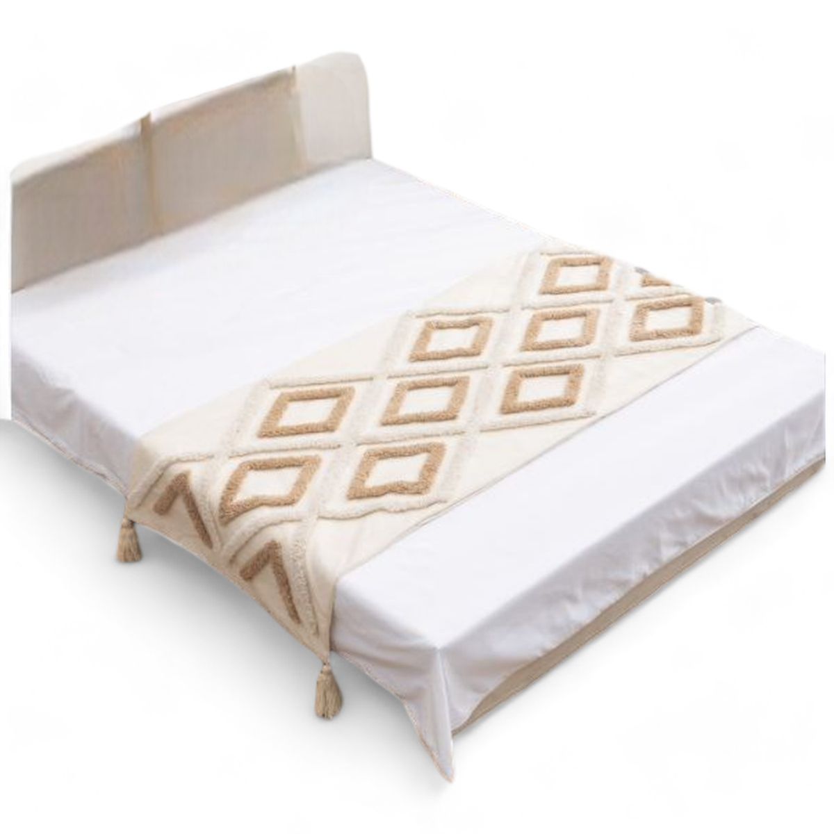 GENERICO - Piecera Pie De Cama Boho Bordada Cama King Y 2 Plazas