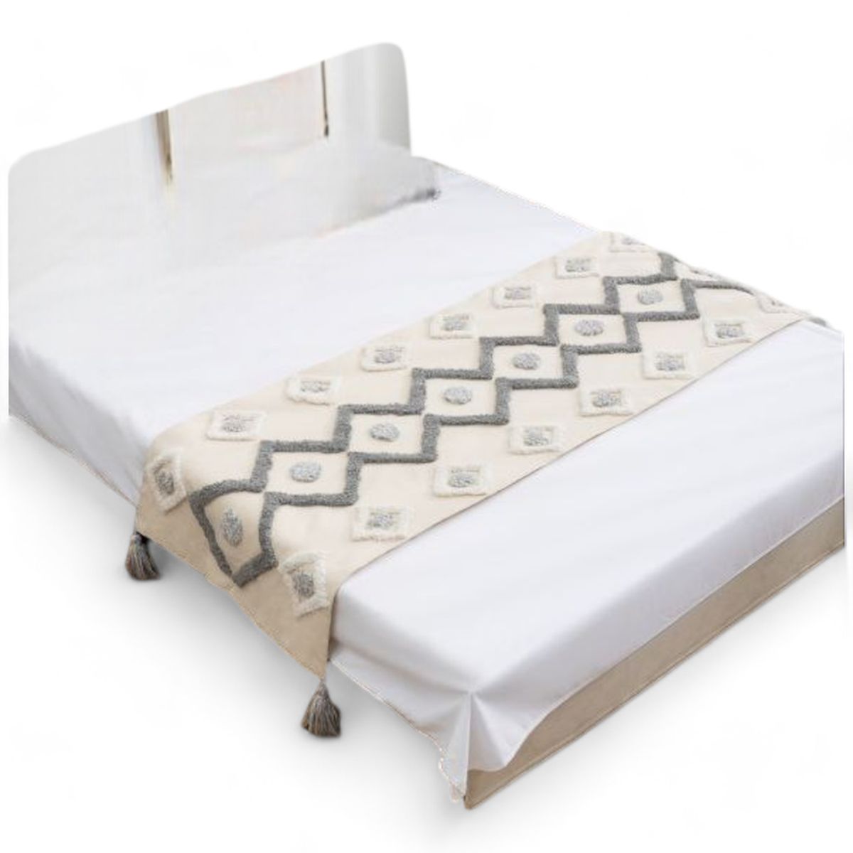 GENERICO - Piecera Pie De Cama Boho Bordada Cama King Y 2 Plazas