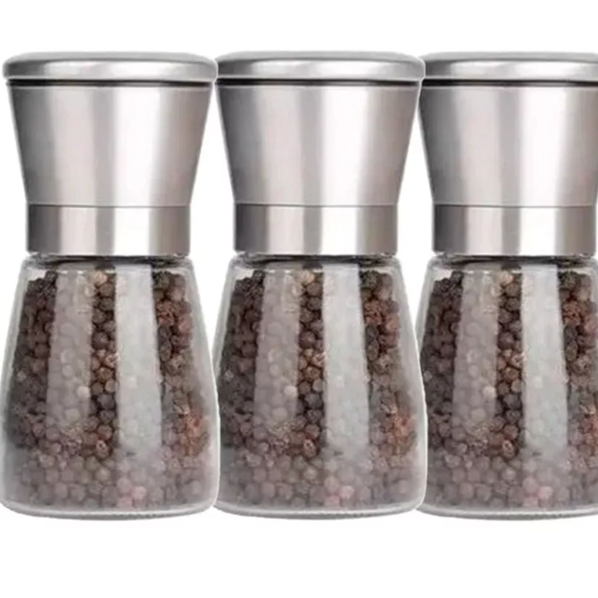 GENERICO - Pack 3 Molinillo Pimentero Salero Especias Vidrio