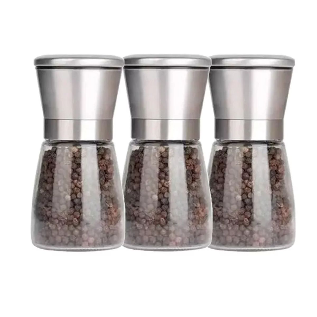 GENERICO - Pack 3 Molinillo Pimentero Salero Especias Vidrio