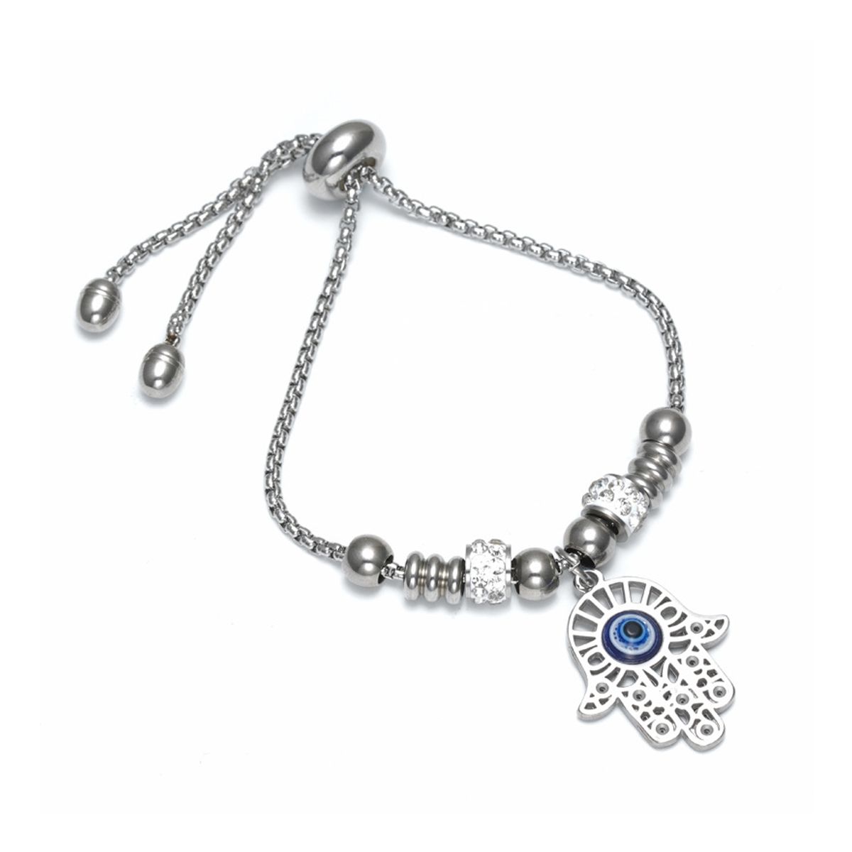 ZG JOYAS - Pulsera Fátima Ojo Turco Para Mujer Acero Inoxidable