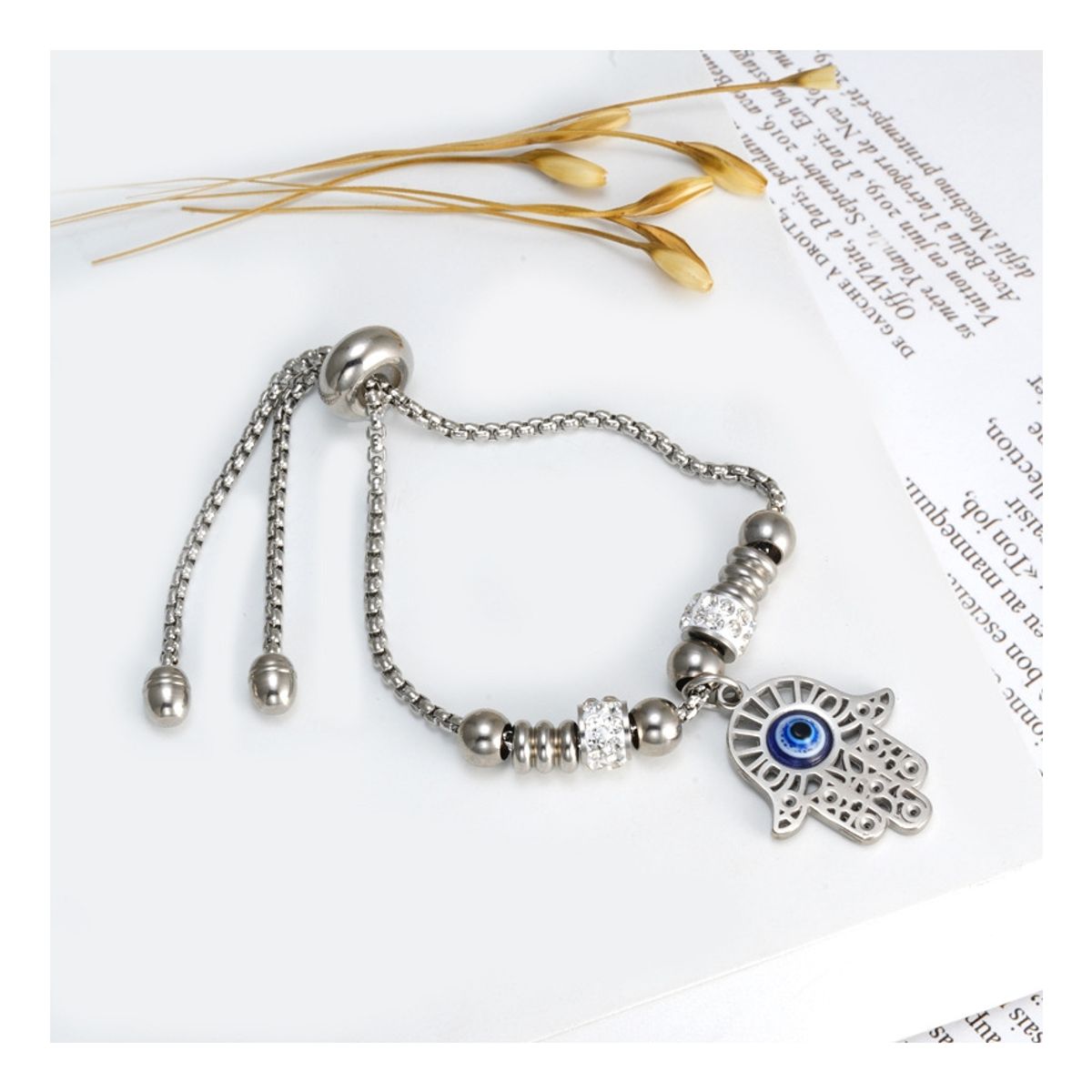 ZG JOYAS - Pulsera Fátima Ojo Turco Para Mujer Acero Inoxidable