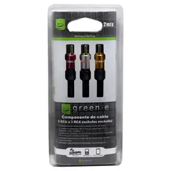 GREEN E - Cable Audio Stereo Video 3 RCA / 3 RCA 2MTS