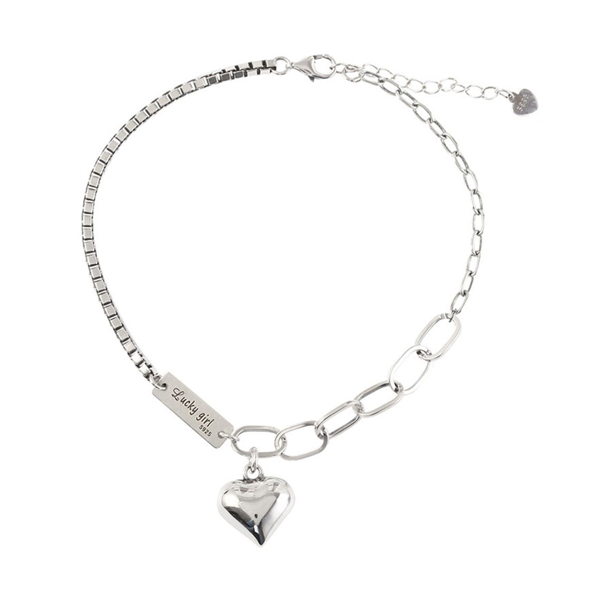 ZG JOYAS - Tobillera Mujer Enchapado En Plata 925 24.5 cm