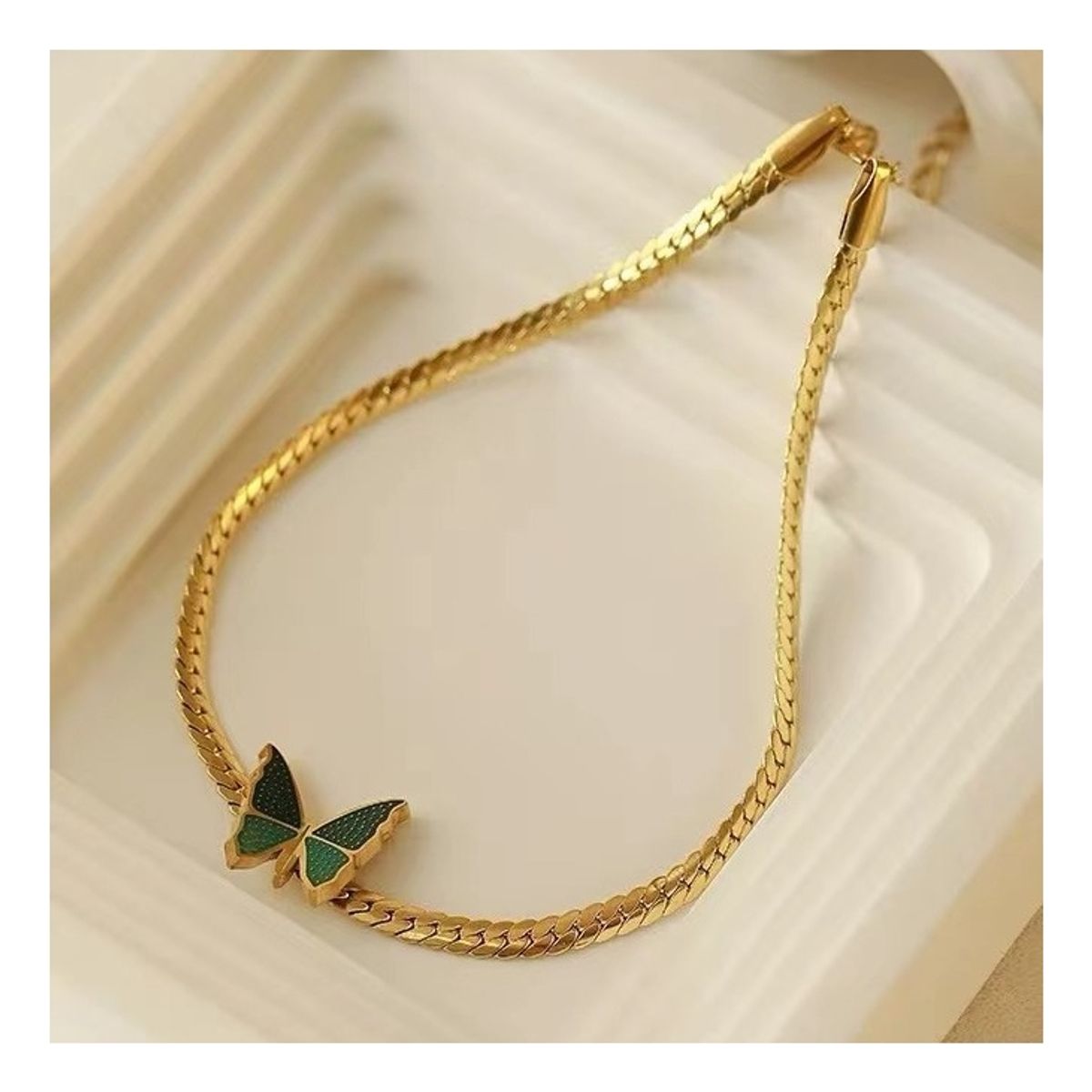 ZG JOYAS - Tobillera 26 cm Mujer Mariposa Enchapado En Oro 18k