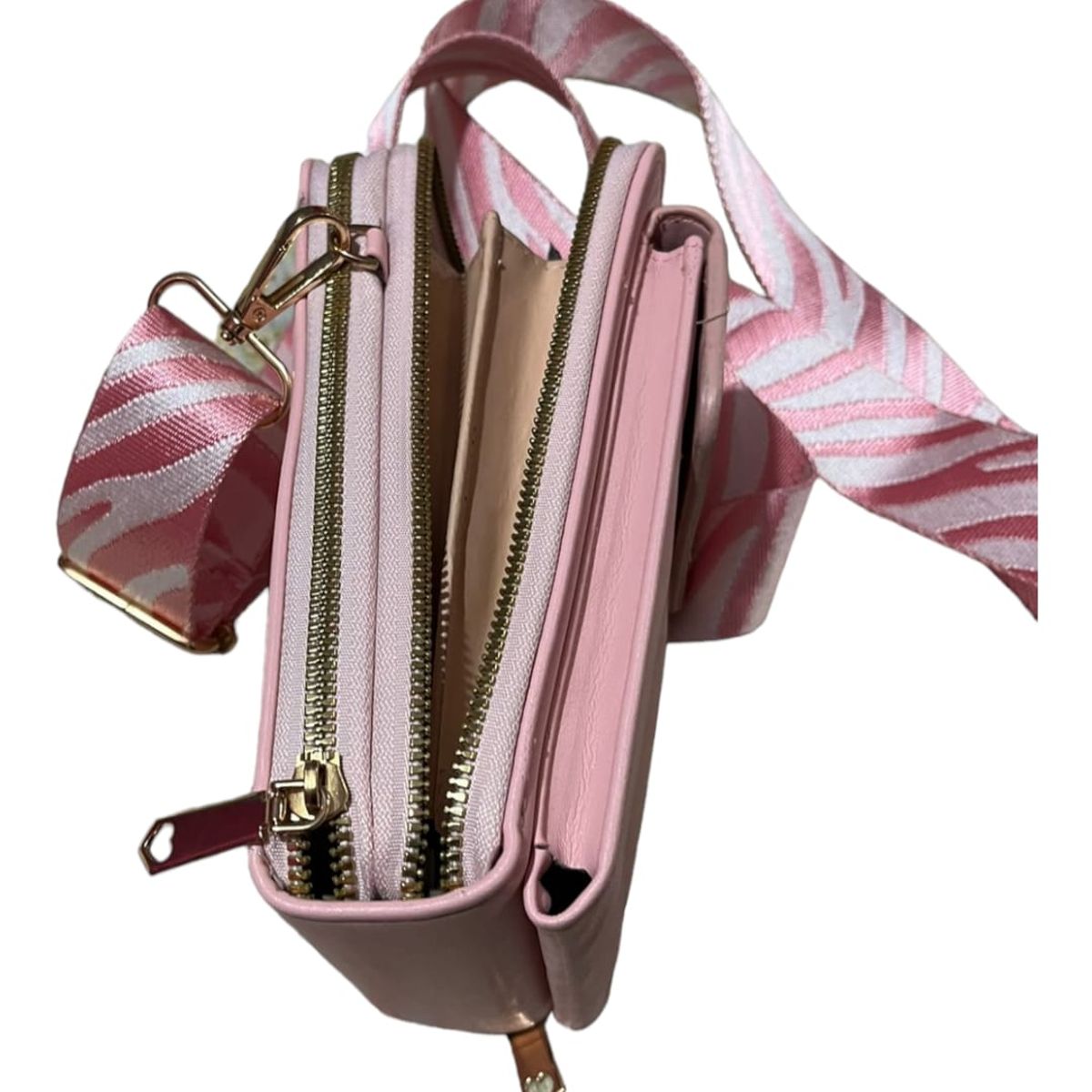 GENERICO - Cartera Porta Celular Eco cuero 3 Compartimientos