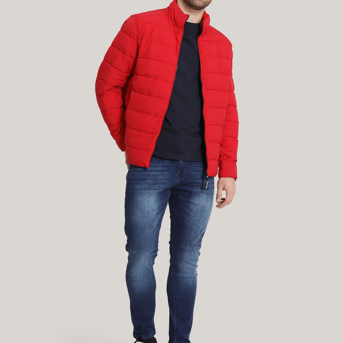 CALVIN KLEIN - Parka Stretch Pufer Rojo Calvin Klein