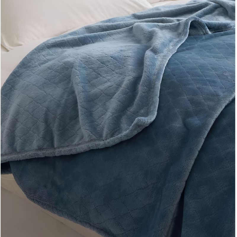CRUSEC - Frazada Para Cama De 1.5 Y 2 Plazas Azul