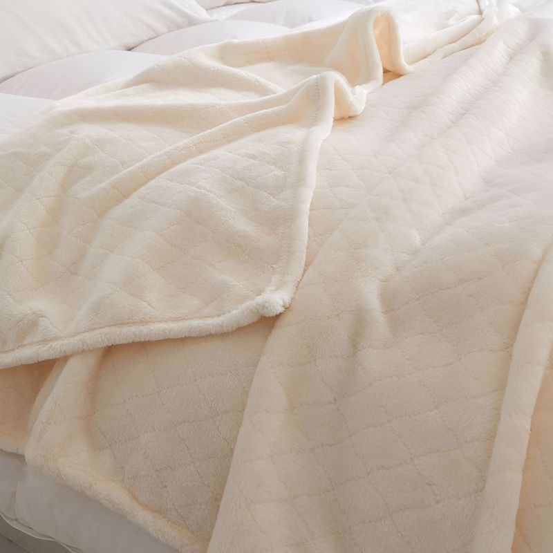CRUSEC - Frazada Para Cama De 1.5 Y 2 Plazas Crema