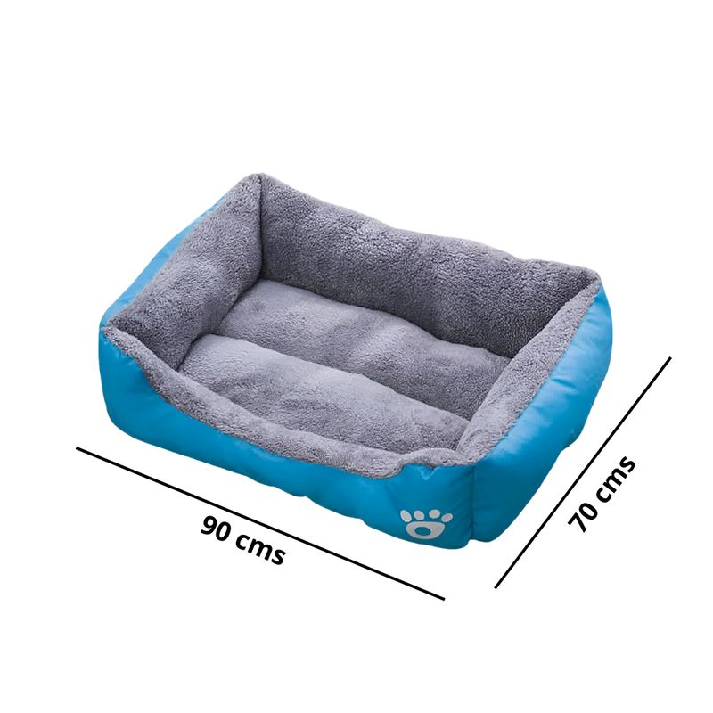 PITAYA - Cama para Perros Gatos Mascotas 90x70 Azul