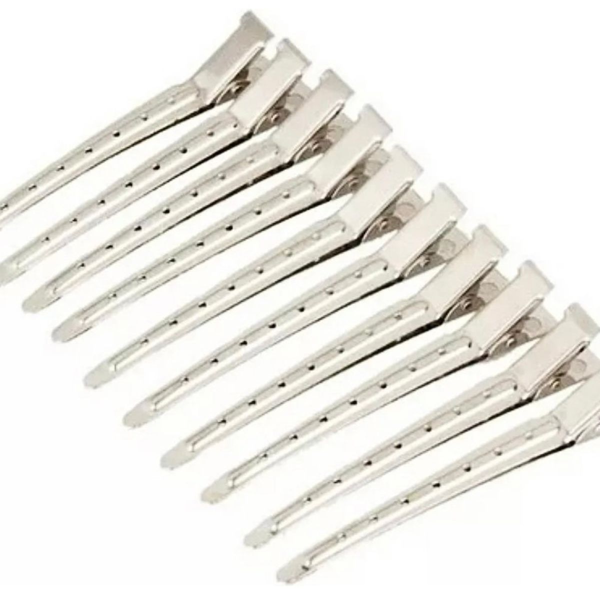 GENERICO - Pack De 12 Pinzas Metálicas Para El Cabello Color Plateado