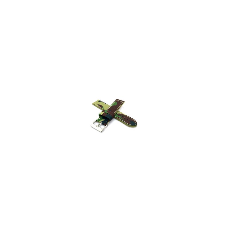 GENERICO - Correas Reloj Diloy Cuero Y Tela 18 Mm camuflaje