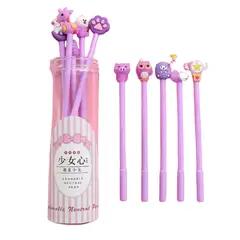 GENERICO - Tubo 10 Lápices Tinta Gel Negra 0.5 Mm Lápiz Kawaii Koreano