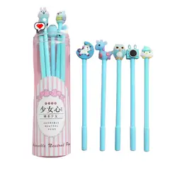 GENERICO - Tubo 10 Lápices Tinta Gel Negra 0.5 Mm Lápiz Kawaii Koreano