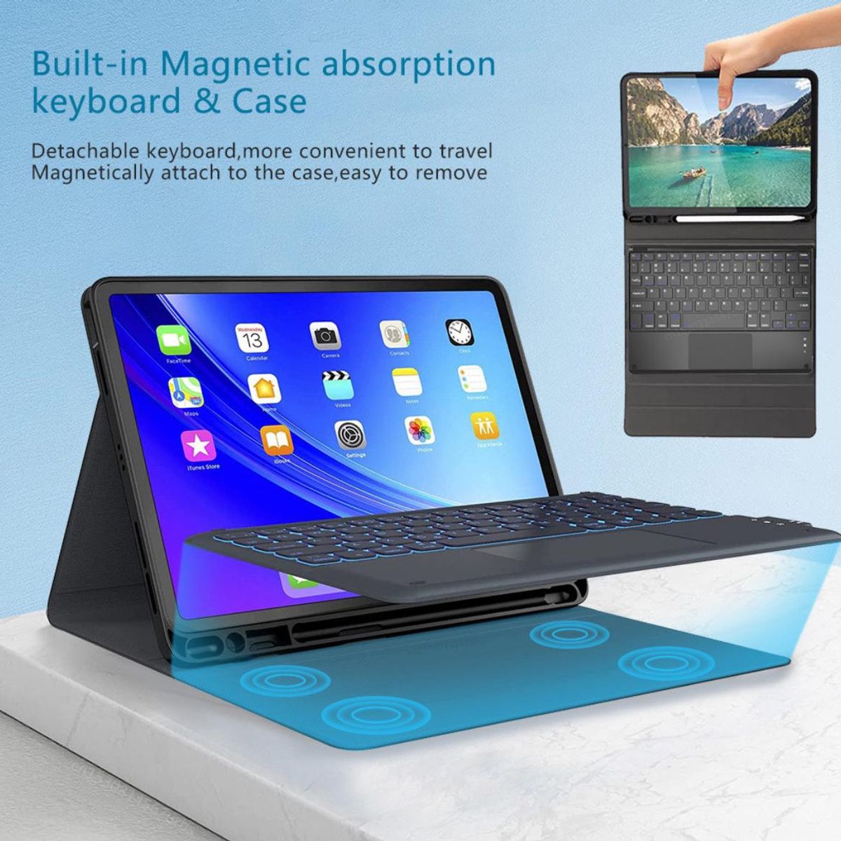 GENERICO - Funda Para Samsung Galaxy Tab S9 Fe 10.9 + Teclado Español Ñ