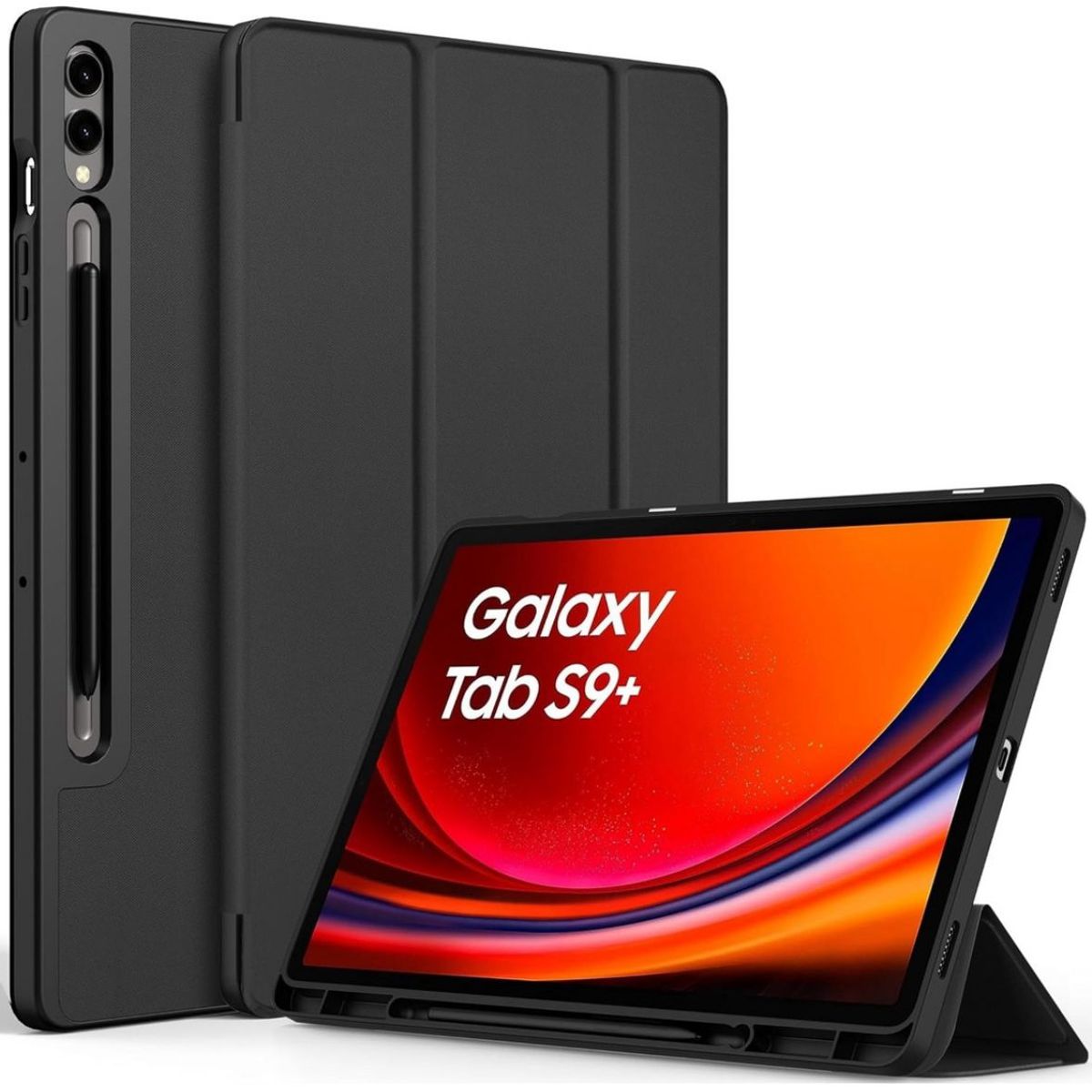 GENERICO - Funda Inteligente Para Samsung Galaxy Tab S9 Fe Plus 12.4 Negro
